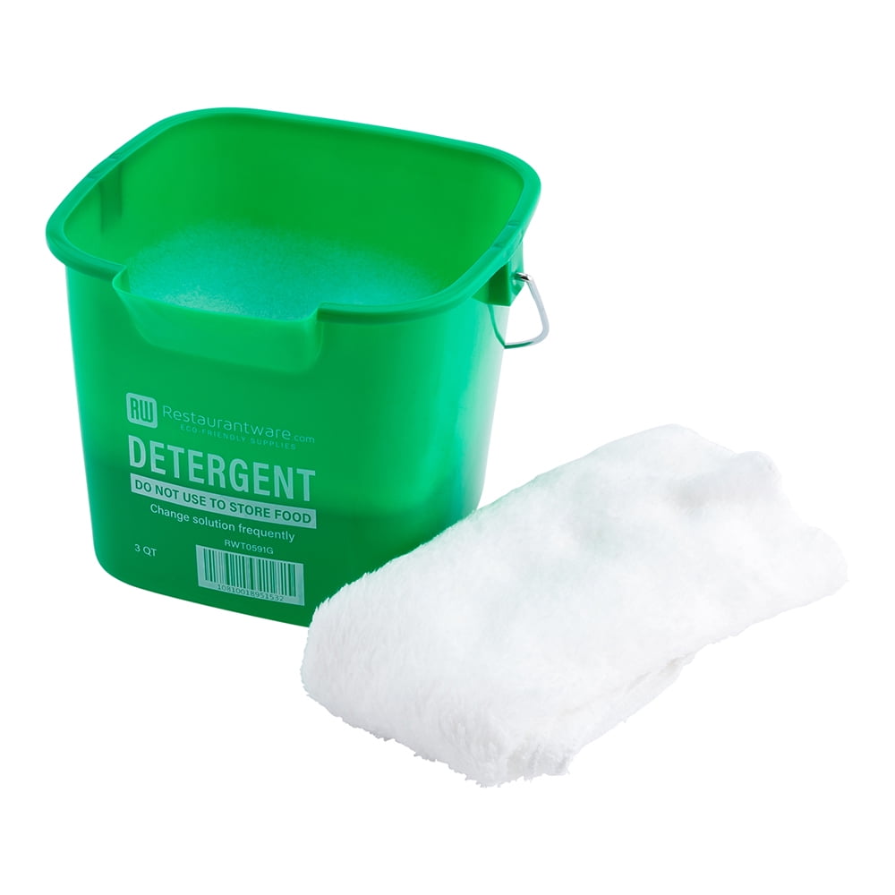  Small Green Detergent Bucket - 3 Quart Cleaning Pail - Set of 3  Square Containers : Health & Household