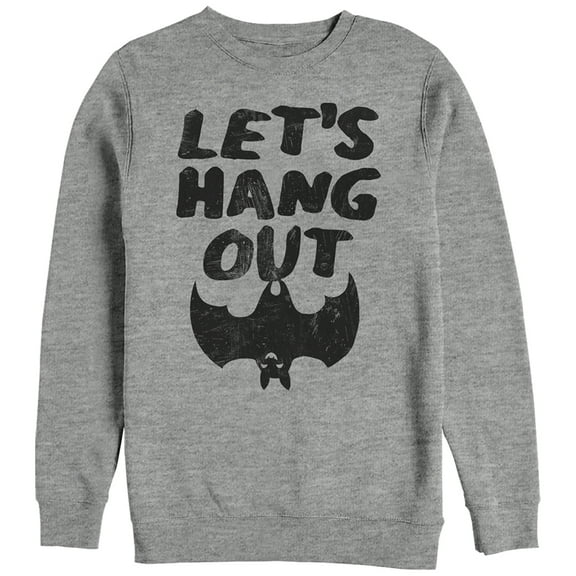 Women's CHIN UP Halloween Bat Hang Out  Sweatshirt Athletic Heather Medium