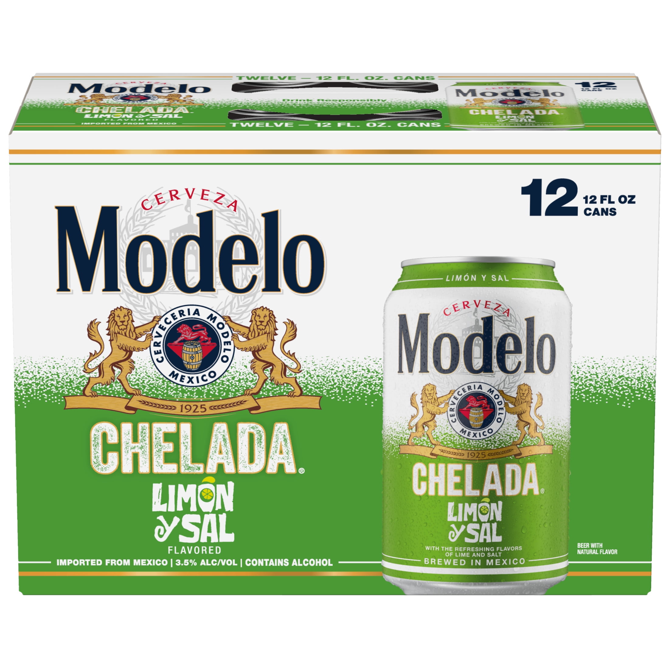 Modelo Chelada Limón y Sal Mexican Import Flavored Beer, 12 pack