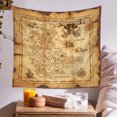 thumbnail image 1 of Tapiz vintage para colgar en la pared con el mapa del tesoro pirata, 130 x 150 cm, 1 of 3