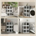 thumbnail image 6 of HOMCOM Collapsible Storage Bins with Lids and Wheels, Stackable Folding Storage Box for Bedroom, Living Room, Office, 18 Gal, White, 6 of 9