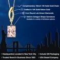 thumbnail image 2 of Gem Stone King 14K Yellow Gold Peach Nano Morganite and Lab Grown Diamond Pendant Necklace for Women | 2.03 Cttw | Gemstone October Birthstone | Octagon 9X7MM | With 18 inch Chain, 2 of 6