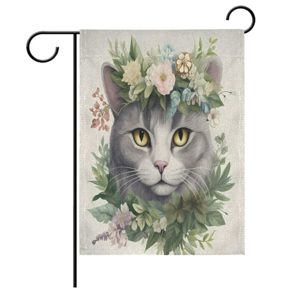Ryvnso Cute Cat in Leaves Garden Flag 12x18 Inch Double Sided Seasonal Yard Decoration