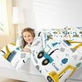 thumbnail image 5 of Manfei Excavator Bulldozer Bedding Comforter Set,Construction Vehicles Twin Comforter Sets,White Yellow Blue Bedding Set For Boys Kids,Super Cozy Room Decor Reversible,2 Pieces, 5 of 9