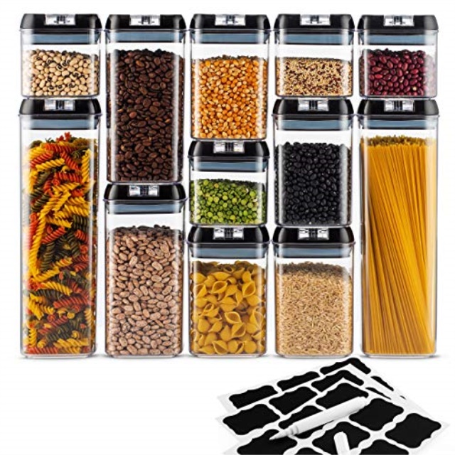 Airtight Pantry Storage Container Set Of 12 18 Labels Chalk