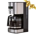 thumbnail image 1 of Cafetera Kenmore Cafetera de goteo de 12 tazas Filtro reutilizable Temporizador programable Pantalla digital Control de aroma Jarra de vidrio Filtro de agua de carbón Regular Negrita Acero inoxidable, 1 of 5