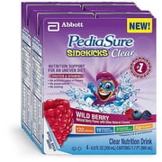 PediaSure SideKicks Clear Nutrition Drink, Wild Berry, 6.8oz 4-count, (Pack of 4)