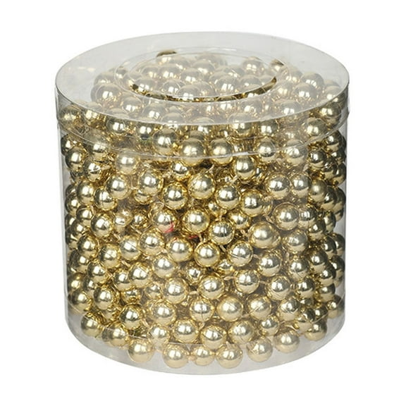 Penmahua Christmas Plastic Beads Ornaments Gold Color Transparent Beads Chain 2.4X2.4 Inches Hanging Decor 1 Piece Tree Decor Christmas Beads Gold
