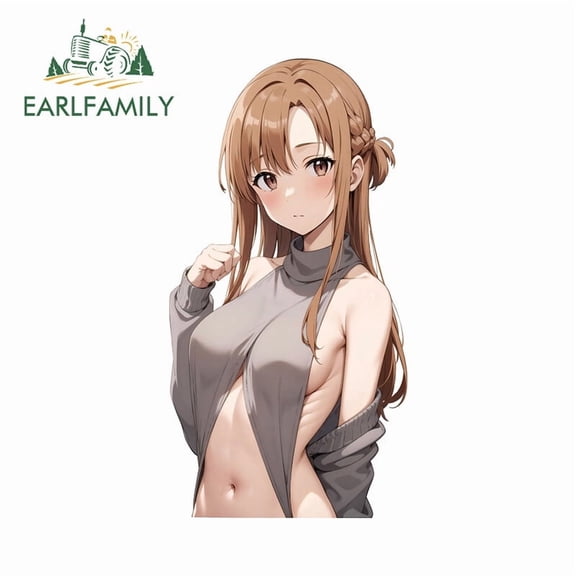 EARLFAMILY 5.1" Yuuki Asuna Anime Girl Car Stickers Arcade Personality JDM