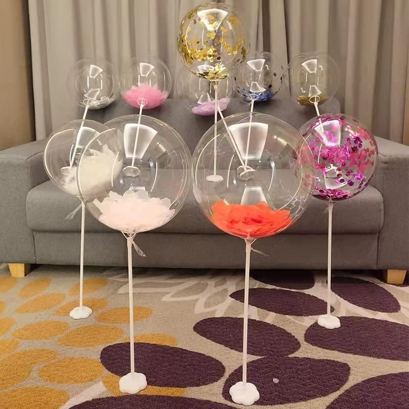 20X Praty Bobo Balloons Wide Mouth Bobo Balloons Party Favors Pre Stretched Transparent Bubble Bobo Balloons for Valentine's Day Wedding Pool 12inch