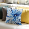thumbnail image 3 of SHANXI Blue Floral Throw Pillow Covers Wash and Ink Painting Botanical Flower Blue Decorative 24x24in, 3 of 5