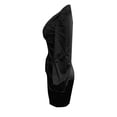 thumbnail image 4 of Vestido midi formal plisado para mujer - Vestido de cóctel con escote en V profundo y cremallera, 4 of 6