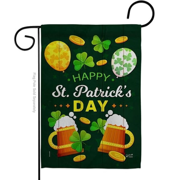 Angeleno Heritage G130320-BO Cheers on St Patrick Springtime Double-Sided Decorative Garden Flag, Multi Color