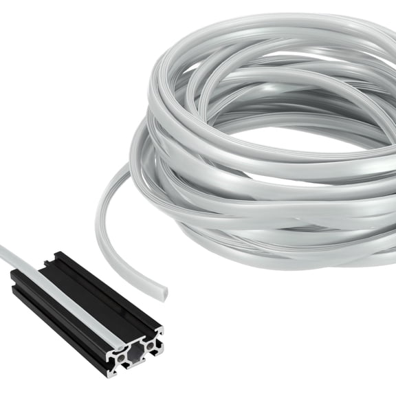 Uxcell 10m / 32.8ft Aluminum Extrusion t Slot Cover Flat Seal, Protection Dust Strip Bracket Insert for 6mm Slot 2020 Series Aluminum Profile 3D Printer Accessories, Pack of 1(Silver)