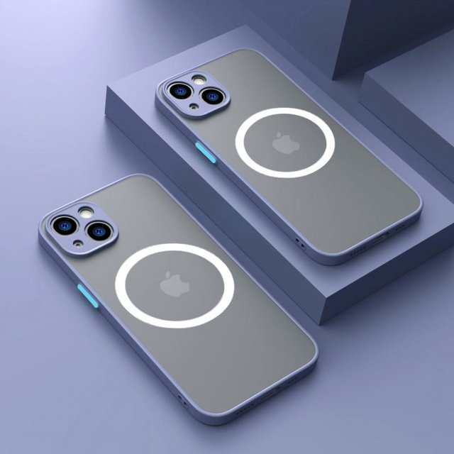 Magnetic Matte Case for iPhone 16 15 13 14 12 Pro Max Shockproof Armor Covers for iPhone 15 14 Plus 12 13 Protection Grey For iPhone 13Pro Max