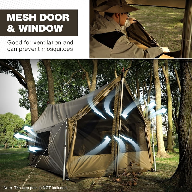 RedSwing 4 Season Hammock Hot Tent with Stove Jacks, 11.8x6.6x6.2ft Winter Tent with Snow Skirt, Lightweight for Camping Hunting