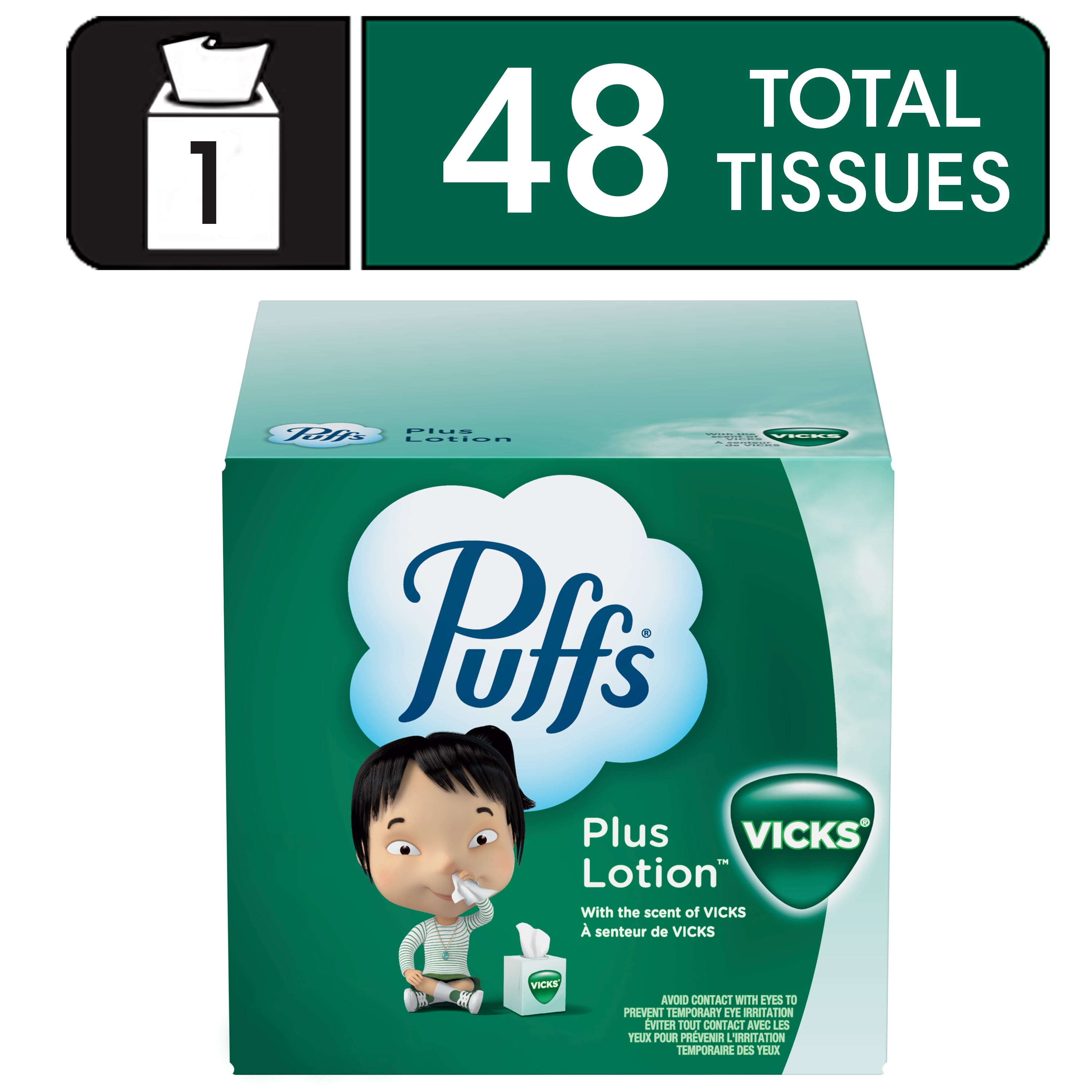 Puffs Plus Lotion Soft Facial Tissue Packs, 6 Family Size