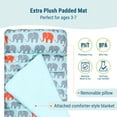 thumbnail image 3 of Wildkin Original Nap Mat with Pillow for Boys and Girls, Features Hook and Loop Fastener, Soft Cotton Blend Materials (Elephants), 3 of 8