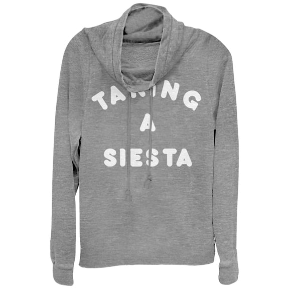 Junior's CHIN UP Take a Siesta  Cowl Neck Sweatshirt Gray Heather Medium