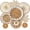 Flower, variant on 8 count Boho Wall Basket Decor Decorative Bulrush Woven Basket Wall Decor Rustic Baskets for Kitchen Rustic Summer Decorations()
