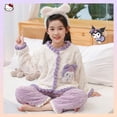 thumbnail image 1 of Pijamas para niños de Anime Sanrioed Cinnamoroll Kuromi Melody Dibujos animados Primavera Otoño Estilo coreano Kawaii Nueva ropa de hogar de franela cálida, 1 of 3