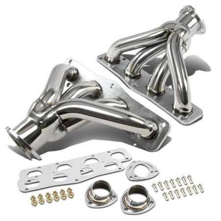 Polished Steel Kit - Chrysler HEMI V8 2x4-1 Shorty Design Stainless Steel Exhaust Header Kit (Polished Chrome)