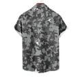 thumbnail image 4 of AHTJRT Stylish Men's Camouflage Print Button Down Short Sleeve Shirt Black XL, 4 of 4