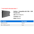 thumbnail image 2 of Radiator - Compatible with 1986 - 1989 Porsche 944 1987 1988, 2 of 2