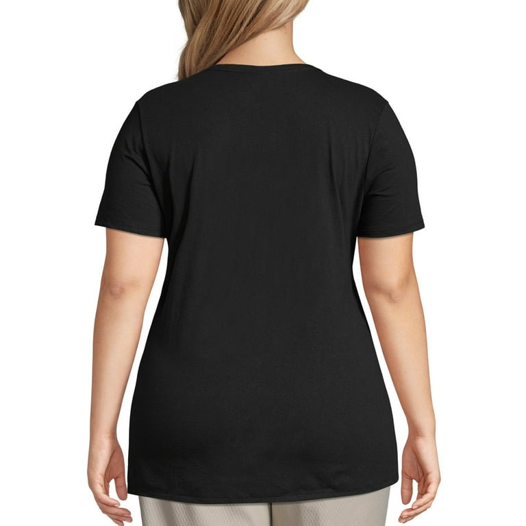 Just My Size Women's Plus Size Short Sleeve Graphic V-Neck T-Shirt 