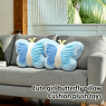 thumbnail image 4 of Plush Butterfly Pillow Figurine - Cute Plushies Decorative Cushion for Bed, Couch, Sofa, and Living Room; Great Plush Toy Gift for Girls and Teens,Blue, 4 of 5