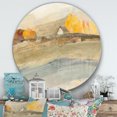 thumbnail image 2 of Designart 'Orange Brown Farm House' Art Mural en Métal Style Ferme - Disque de 36, 2 of 5