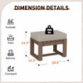 thumbnail image 3 of INTER HUT 2 Pieces Outdoor Patio Wood Ottomans, Outdoor Footrest Furniture with Beige Cushions, 3 of 7