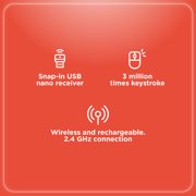 RadioShack Wireless Keyboard & Mouse Combo (2.4G) (White)