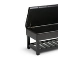 thumbnail image 5 of Saxon 43 inch Wide Transitional Rectangle Storage Ottoman Bench in Midnight Black Vegan Leather, 5 of 8