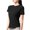 Black, variant on Mlzmgr Athletic T Shirts for Women Stretchy Fitness Short Sleeve Womens Summer Tops Tennis Basketball Running Gym Shirts