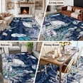 thumbnail image 5 of Navy Blue Turtle Coastal Area Rugs 5'x8', Small Throw Rugs for Classroom Bedroom, Nautical Summer Beach Coral Jellyfish Indoor Outdoor Rug Non-Slip Low Pile Carpet Runner Reversible Floor Mats, 5 of 8