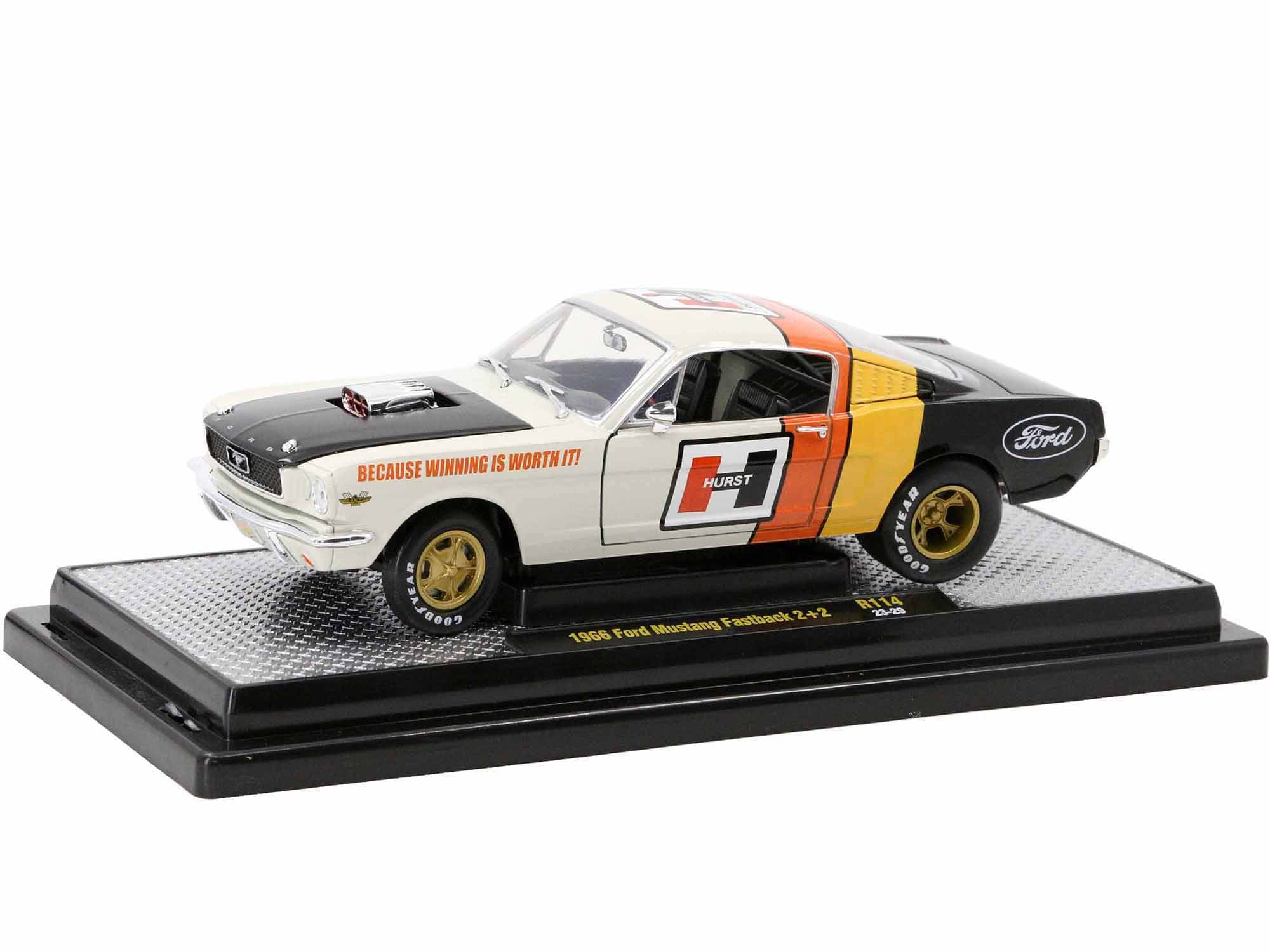 1966 Ford Mustang Fastback 2+2 Off White and Black with Red