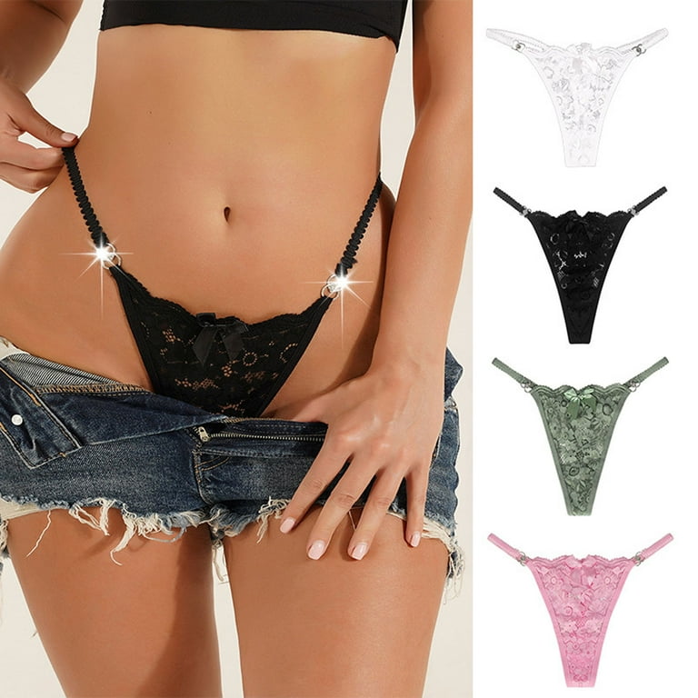 ZMHEGW Underwear Women Seamless Sex Thong Printed Elasticity Breathable  French Lace Ladies Panties 