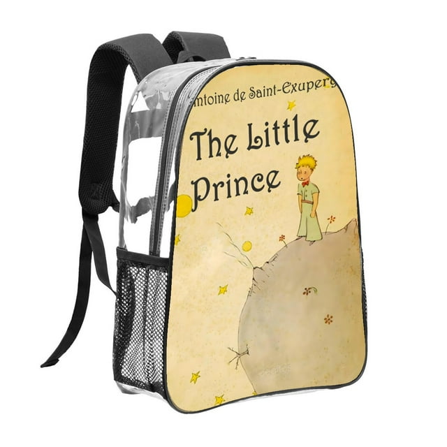 El Principito Mochila transparente temática, resistente y duradera, bolsa see-through para trabajo, deporte, universidad y viaje, 31 × 43 cm
