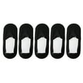 thumbnail image 1 of 5pcs Invisible short boat socks non-slip not fall off with summer spring breathable men's simple socks - black, 1 of 5