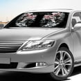 thumbnail image 4 of FORUDESIGNS Wolf American Flag Pattern Car Windshield Sun Shade Waterproof Auto Window Sun Shade Visor Block UV Rays Reflective Sunshade for Protection 57.1 x 27.4 inches, 4 of 7