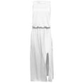 thumbnail image 3 of Pejock Women Summer Bohemian Solid Fork Opening Dress Casual Sleeveless Belt A-Line Maxi Dress Pleated Hem Swing Sun Dress Plus Size Dress White 3XL (US Size: 14), 3 of 4