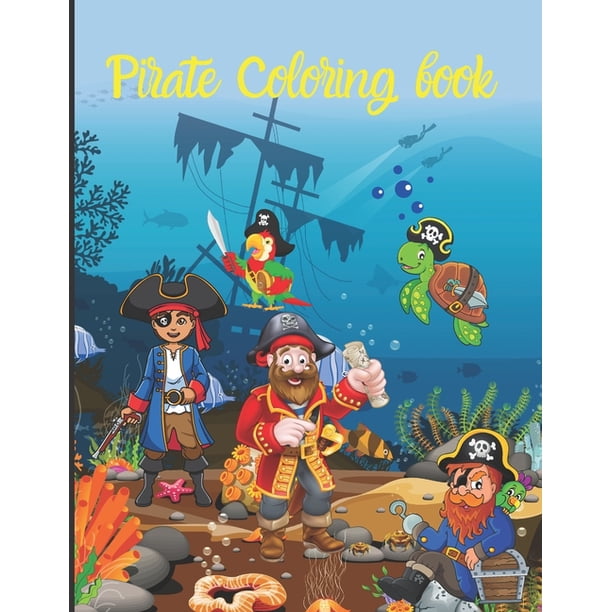 Pirate Coloring Book: Pirate theme colouring book for kids, boys or ...