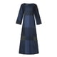 thumbnail image 4 of Puntoco Vestido Largo De Verano Para Mujer, Vestido Informal De Manga Tres Cuartos Con Estampado A Cuadros, Vestido De Talla Grande, Vestido De Manga Corta Con Cuello Redondo, Azul Oscuro L, 4 of 8