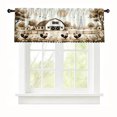 thumbnail image 2 of Rdsfhsp Farmhouse Window Valance Curtain, Rustic Barn Chicken Pattern Decorative Rod Pocket Short Curtain for Kitchen Living Room Home Decor, 2 of 5