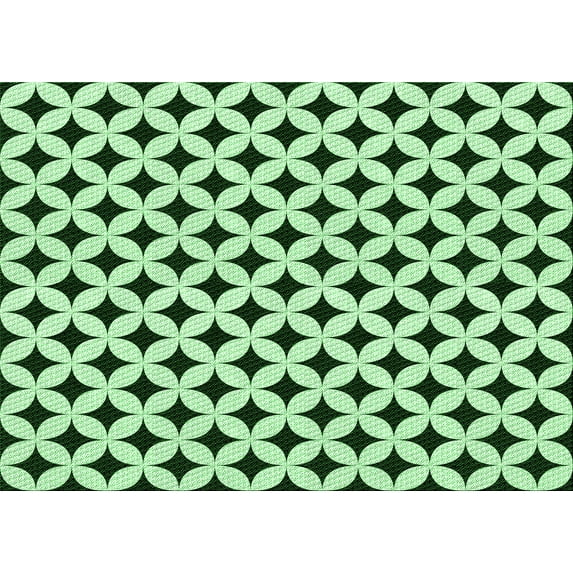 Ahgly Company Indoor Rectangle Patterned Mint Green Area Rugs, 4' x 6'
