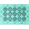 thumbnail image 1 of Ahgly Company Indoor Rectangle Persian Turquoise Blue Traditional Area Rugs, 5' x 7', 1 of 4