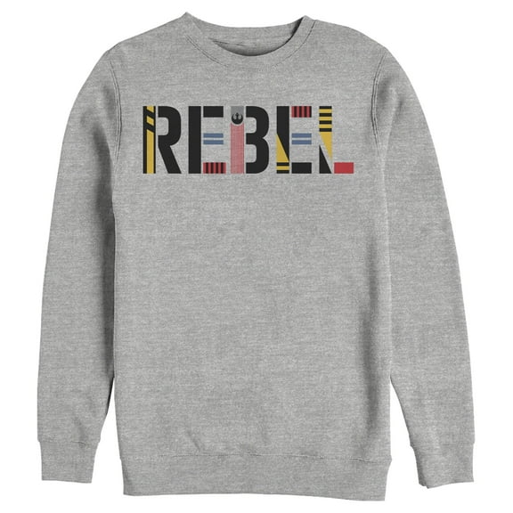 Men's Star Wars: The Rise of Skywalker Rebel Text  Sweatshirt Athletic Heather X Large