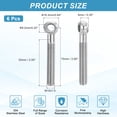 thumbnail image 2 of Uxcell 6 Pcs M10x75mm Shoulder Swing Lifting Eye Bolt, 304 Stainless Steel Metric Half Tooth Thread Fisheye Eye Slip Hole Screw Rigging Bolt Metal Fasteners Screws, Silver Tone, 2 of 7