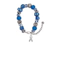 thumbnail image 2 of Delight Jewelry Silvertone Awareness Ribbon Blue Paw Print Bead Bracelet, 7"+2", 2 of 4